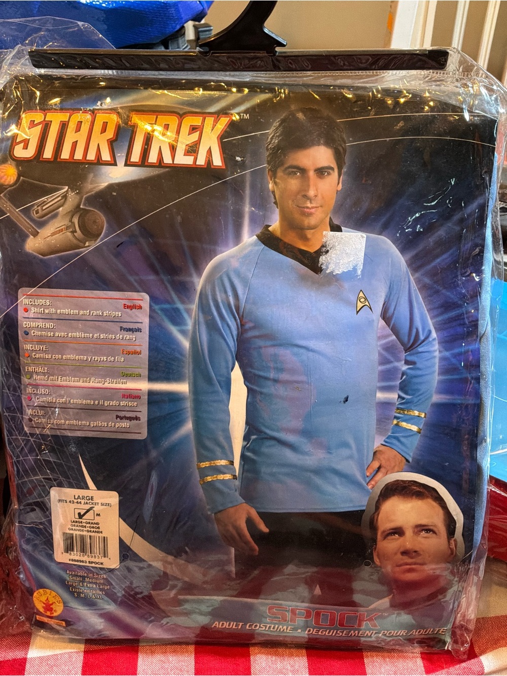 Star Trek Spock adult costume shirt size large 42-44-Preowned